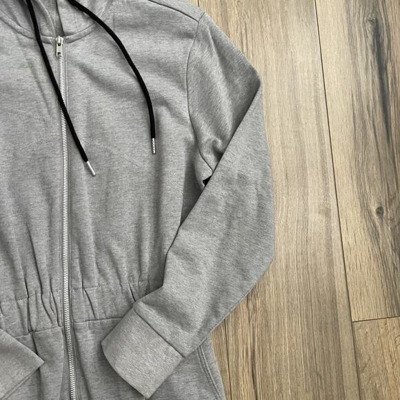 WeWoreWhat Size Small Leisure SweatSuit hooded jumpsuit Heather Grey $128 - Picture 6 of 10